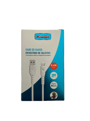 Cabo de dados Revestido de Silicone 2.4A Micro USB