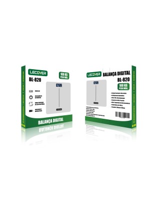 Balança Digital Corporal Vidro Temperado Até 180 Kg  BL-820 LECOVER